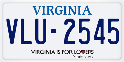 VA license plate VLU2545