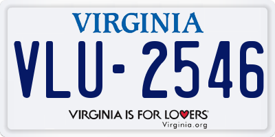 VA license plate VLU2546