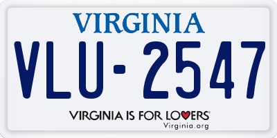 VA license plate VLU2547
