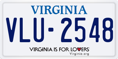 VA license plate VLU2548