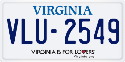 VA license plate VLU2549