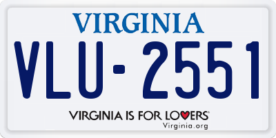 VA license plate VLU2551