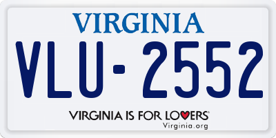 VA license plate VLU2552