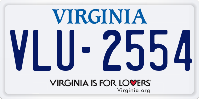 VA license plate VLU2554