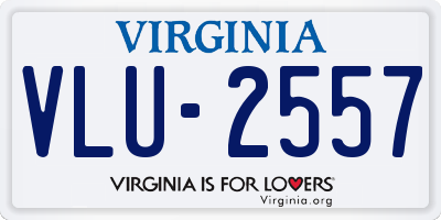 VA license plate VLU2557