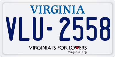 VA license plate VLU2558
