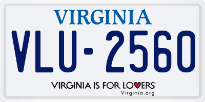 VA license plate VLU2560