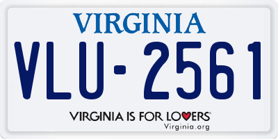 VA license plate VLU2561