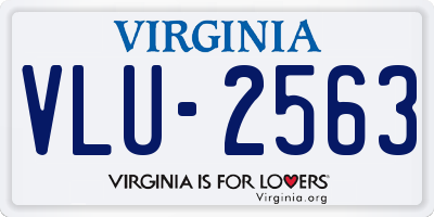 VA license plate VLU2563