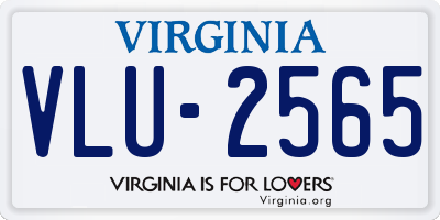 VA license plate VLU2565