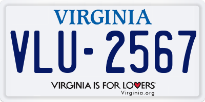 VA license plate VLU2567