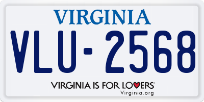 VA license plate VLU2568