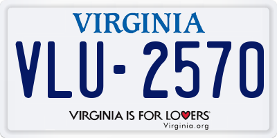 VA license plate VLU2570