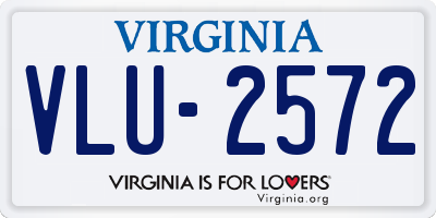 VA license plate VLU2572