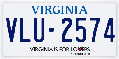 VA license plate VLU2574