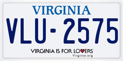 VA license plate VLU2575