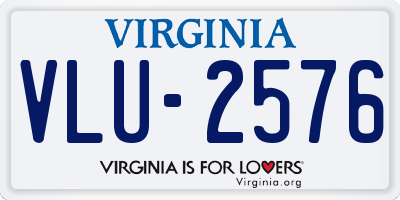 VA license plate VLU2576