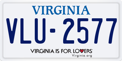 VA license plate VLU2577