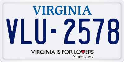 VA license plate VLU2578