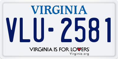 VA license plate VLU2581