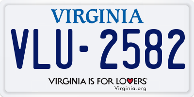 VA license plate VLU2582