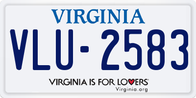 VA license plate VLU2583