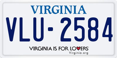 VA license plate VLU2584
