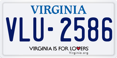 VA license plate VLU2586