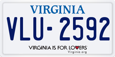 VA license plate VLU2592