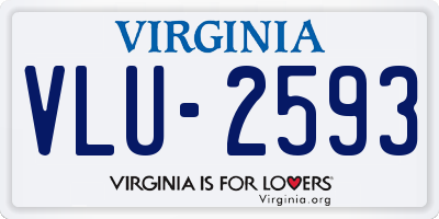 VA license plate VLU2593
