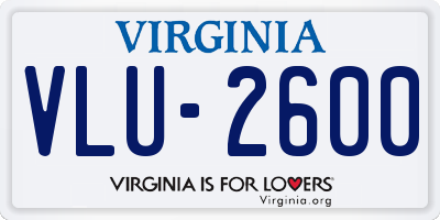 VA license plate VLU2600