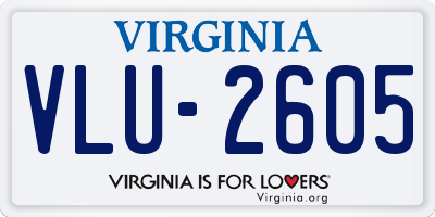 VA license plate VLU2605