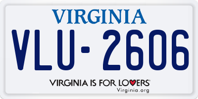 VA license plate VLU2606