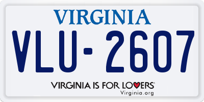 VA license plate VLU2607