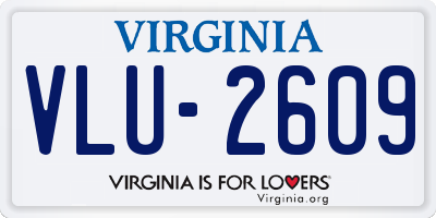VA license plate VLU2609