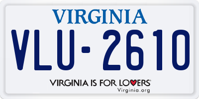 VA license plate VLU2610