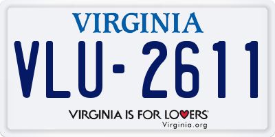 VA license plate VLU2611