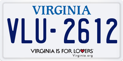 VA license plate VLU2612