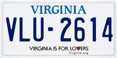 VA license plate VLU2614