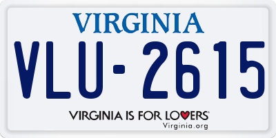 VA license plate VLU2615
