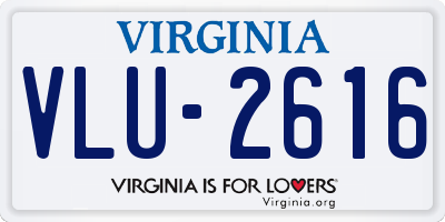 VA license plate VLU2616