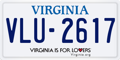 VA license plate VLU2617