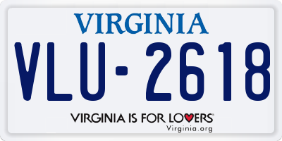 VA license plate VLU2618