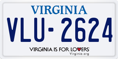 VA license plate VLU2624