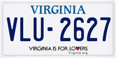 VA license plate VLU2627