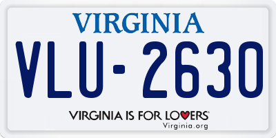 VA license plate VLU2630