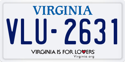 VA license plate VLU2631