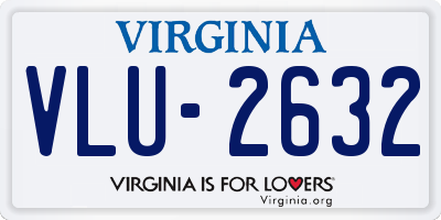 VA license plate VLU2632