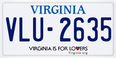 VA license plate VLU2635