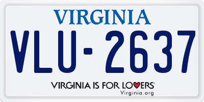 VA license plate VLU2637